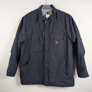 Carhartt FR C99NVY Flame Resistant Duck Canvas Quilt Lined Jacket XL Blue